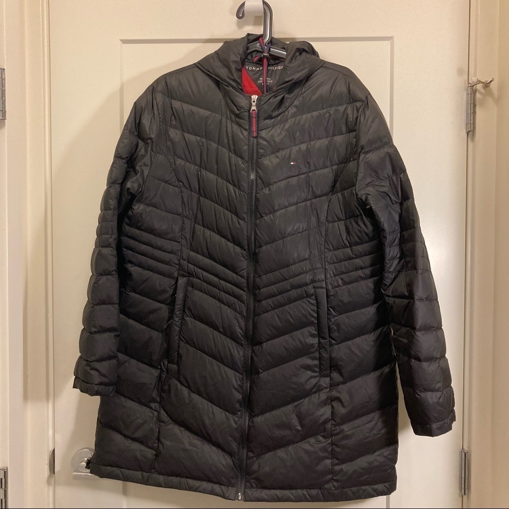 TOMMY HILFIGER Sz 3X Packable Light Weight Down Coat Jacket with Pouch